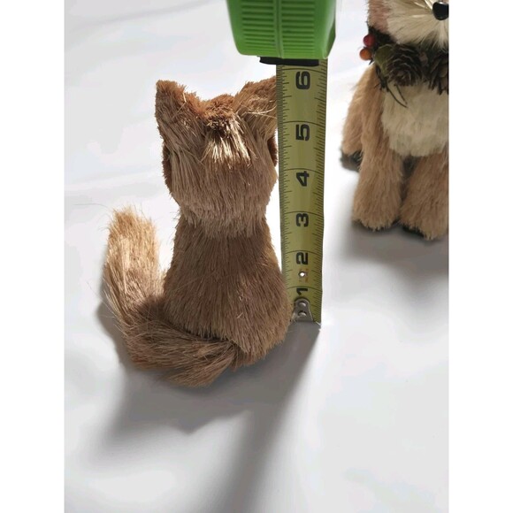 Rustic Brush Fox Farmhouse Figures Set of 2 Autumn Thanksgiving Tabletop Decor - Picture 10 of 13